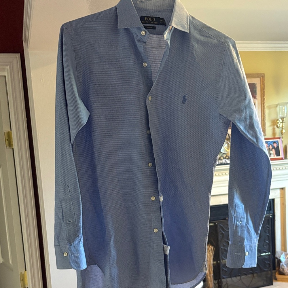 Polo by Ralph Lauren Men's Light Blue Dress Shirt